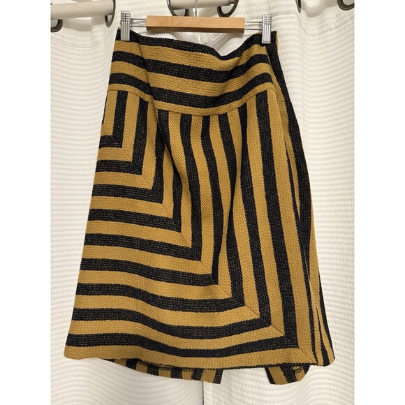 Eva Franco Anthropologie Geometric Pencil Skirt Striped Midi Women’s Size 8 - Picture 1 of 3